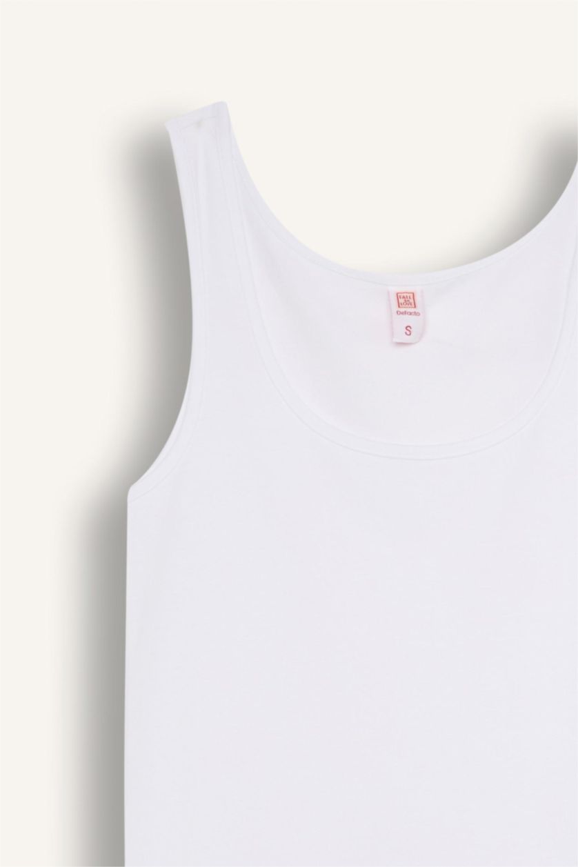 Women White Fall in Love Regular Fit Cotton Undershirt