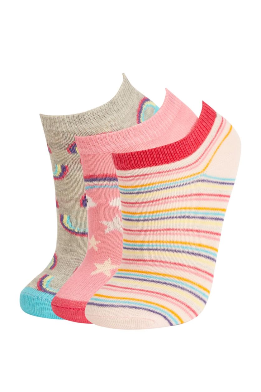 Kız Çocuk - Genç Kız Karma 3'lü Pamuklu Patik Çorap Kız Çocuk