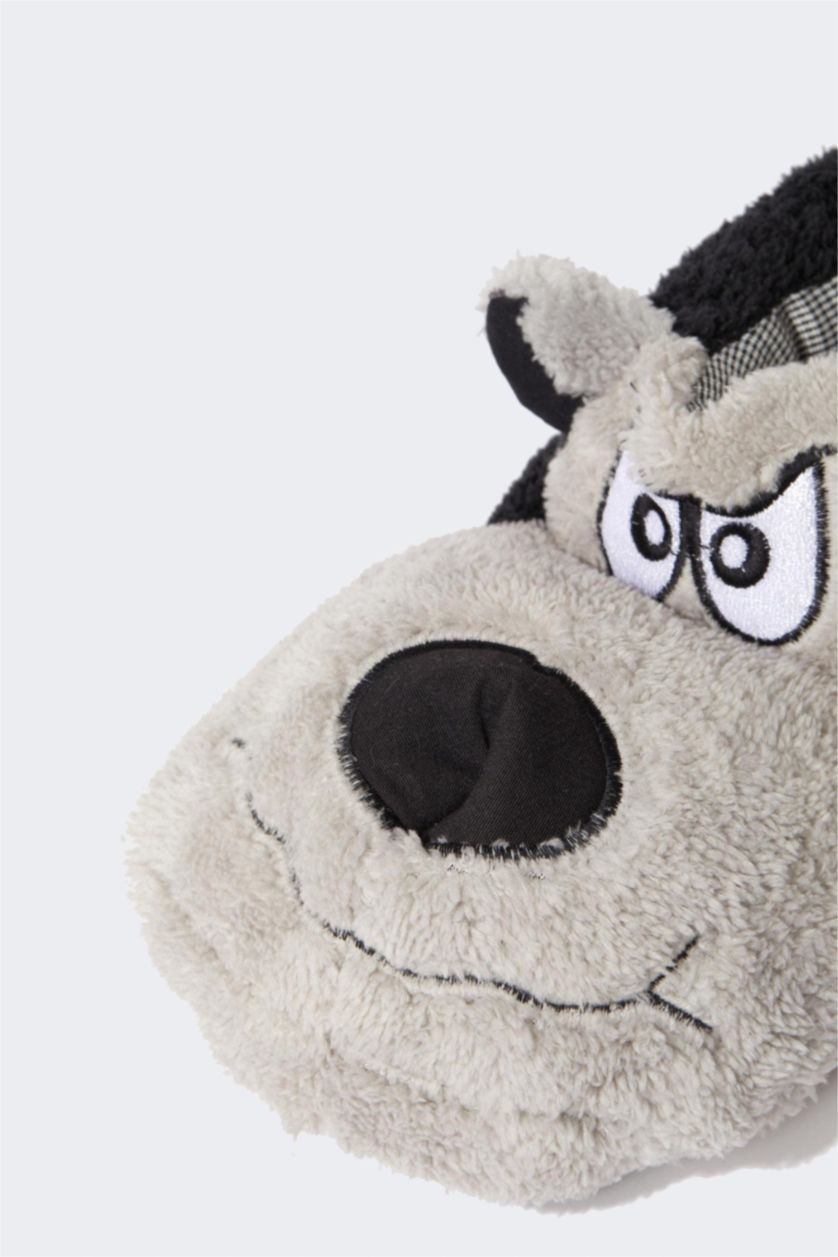 HOMME Noir Chaussons Defacto Fit Dog Figured Panduf House pour hommes