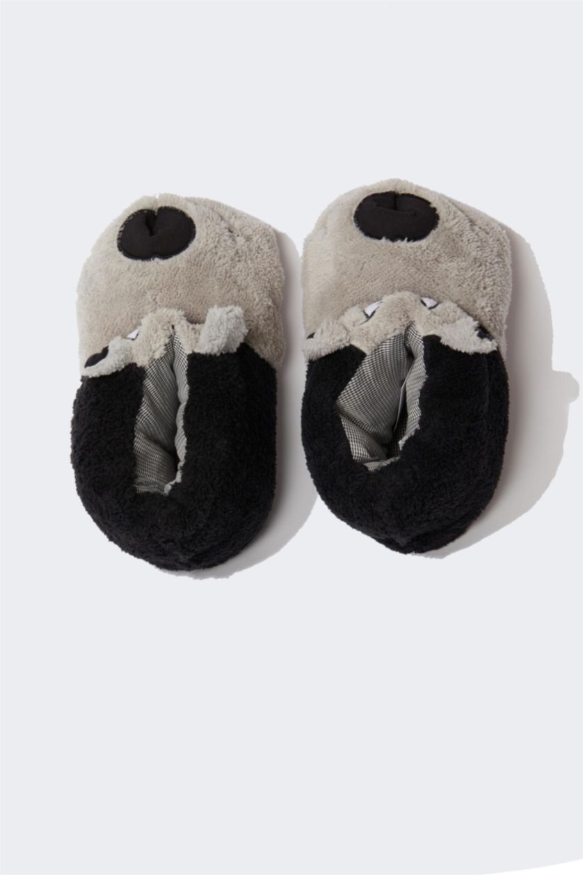 HOMME Noir Chaussons Defacto Fit Dog Figured Panduf House pour hommes