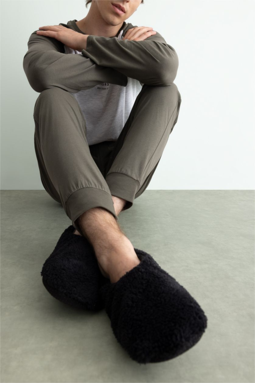 MAN Black Man Flat Sole Boots For House