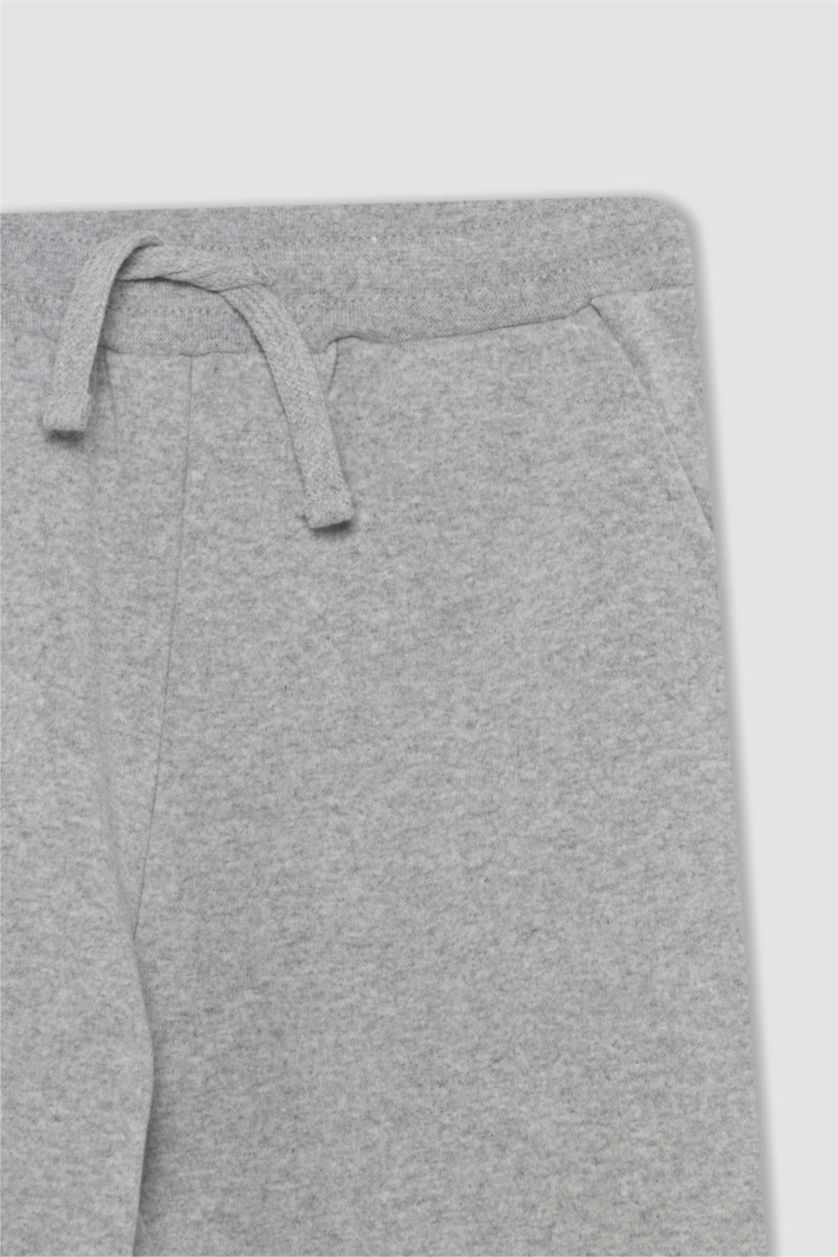 Erkek Çocuk - Genç Erkek Gri Melanj Erkek Çocuk Geri Dönüşümlü Baskılı Eşofman Alt