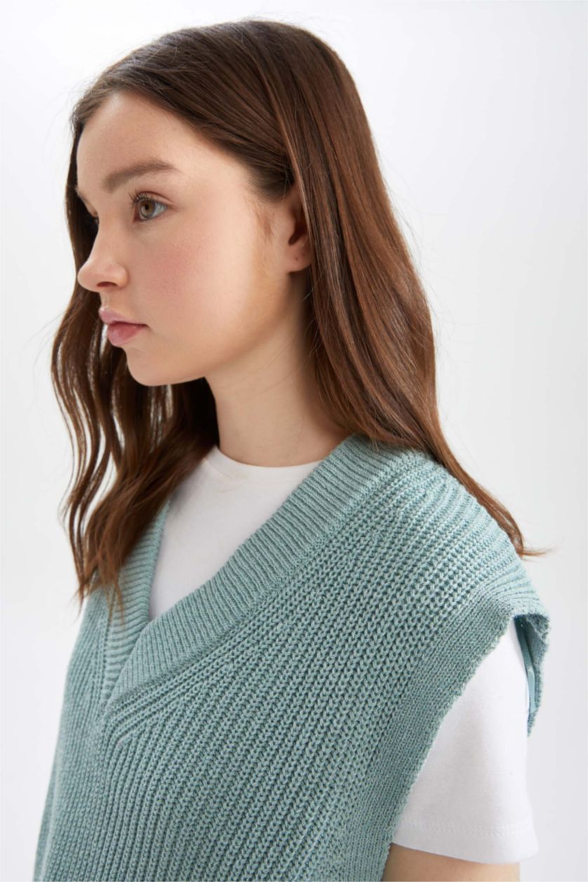 نساء نعناع Oversize Fit V-Neck