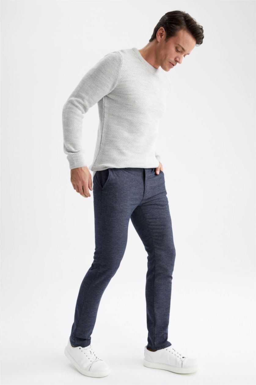 Erkek Lacivert Taılored Fıt Pantolon