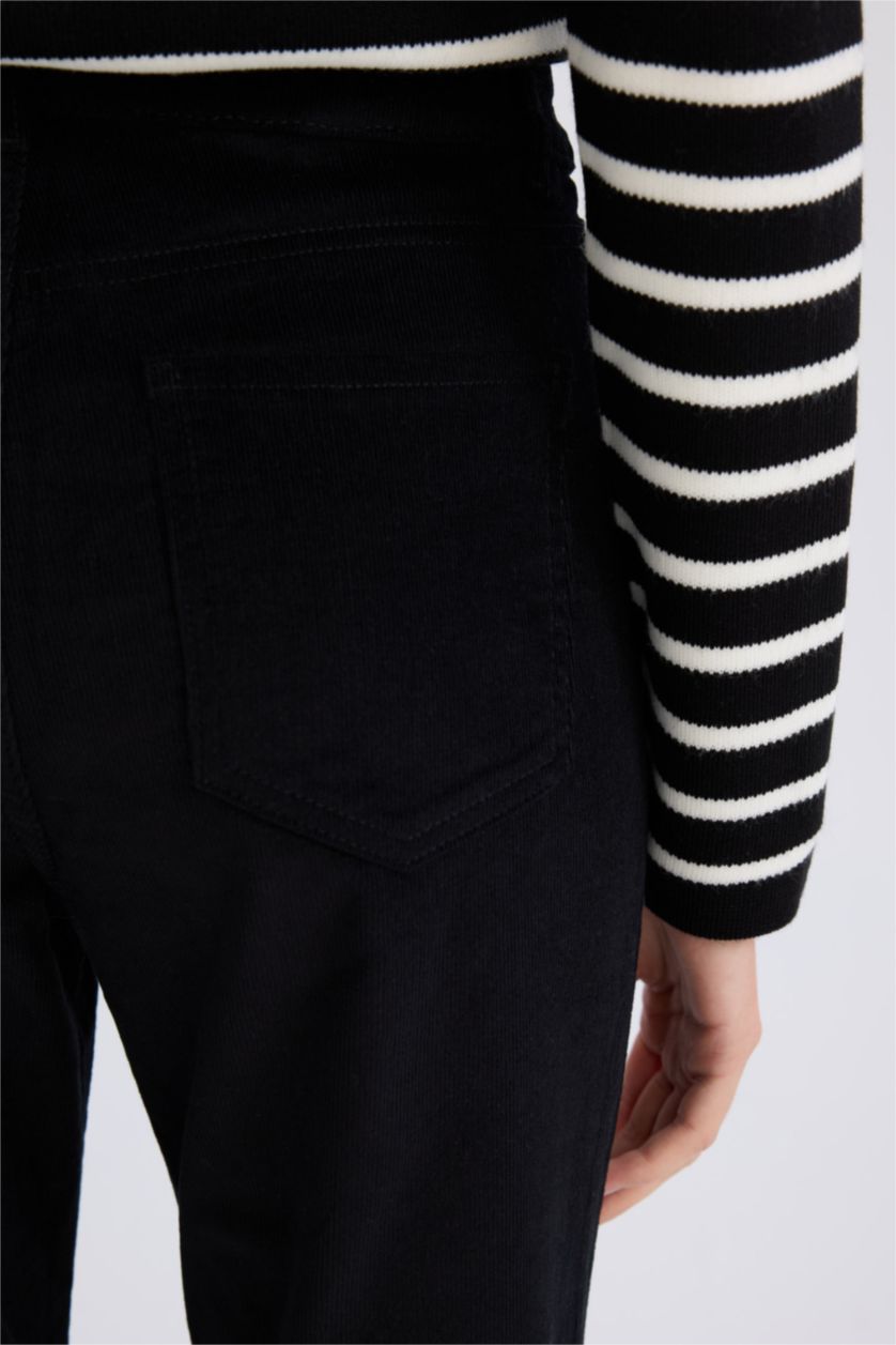WOMAN Black Flared Basic Corduroy Trousers