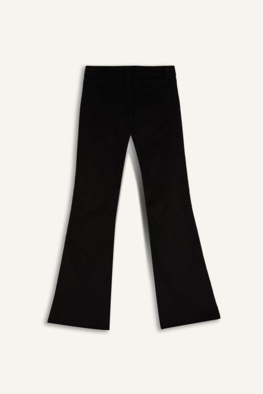 WOMAN Black Flared Basic Corduroy Trousers