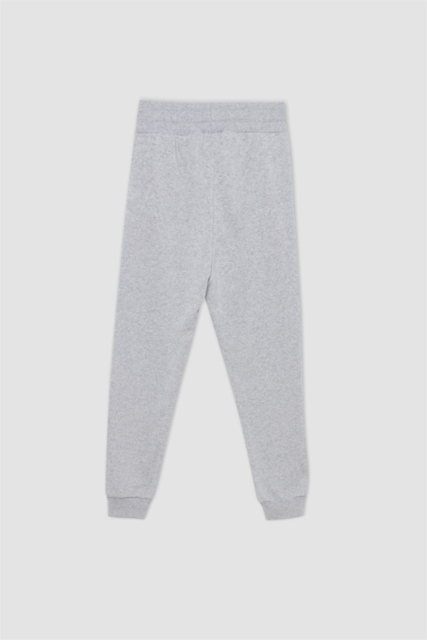 BOYS & TEENS Light Grey Melange Regular Fit Trousers