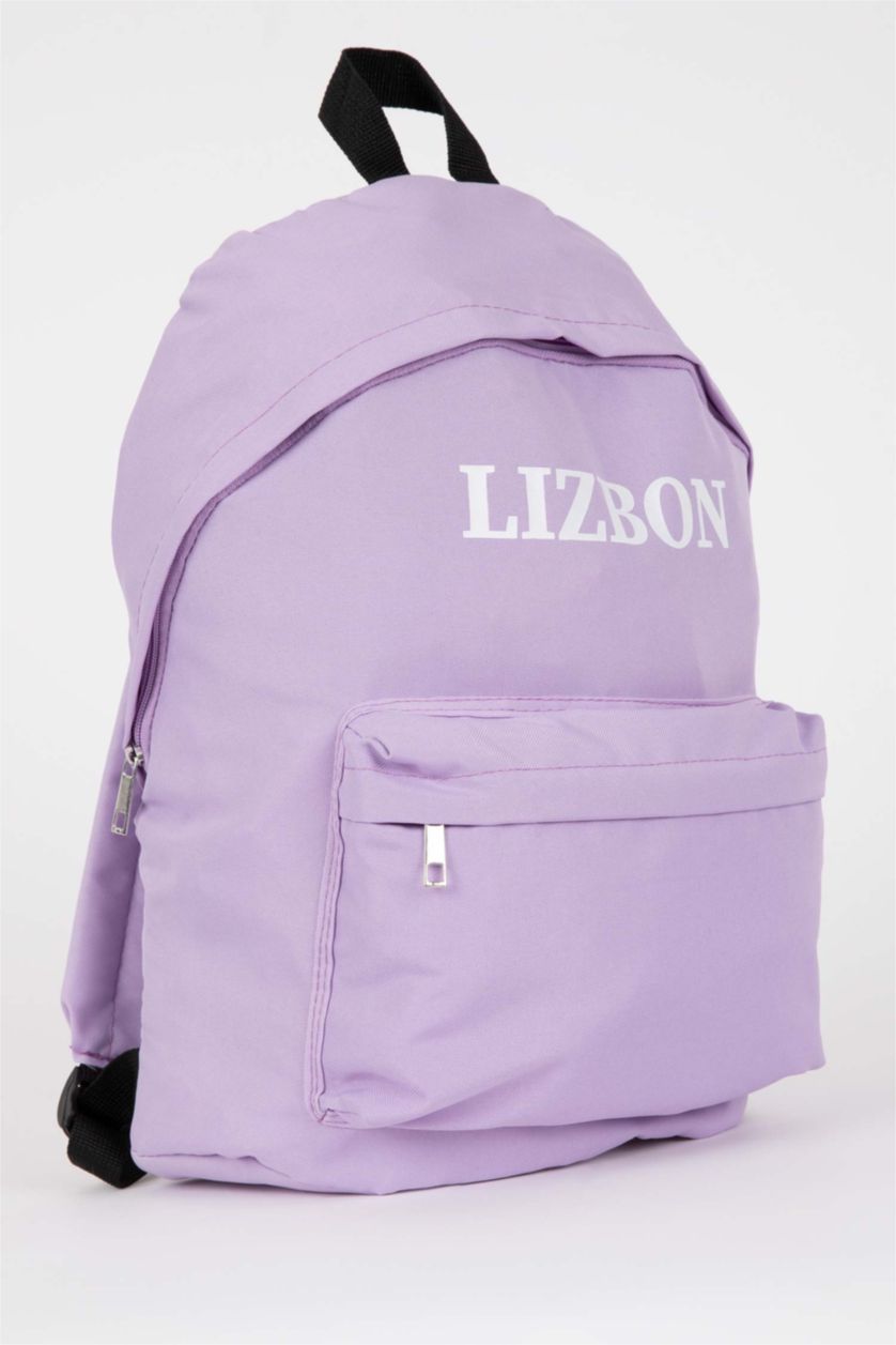 نساء أرجواني حقيبة ظهر مطبوعة وحامل قلم