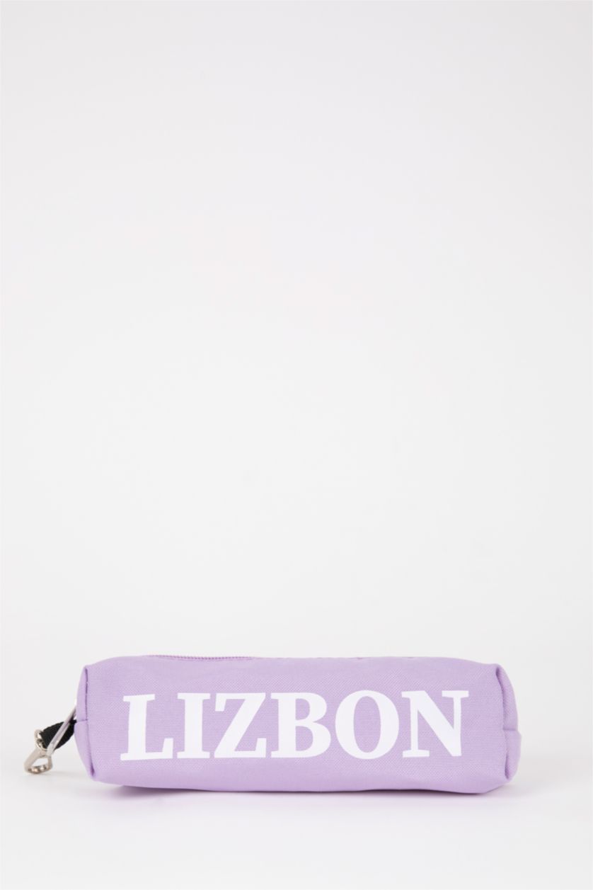 نساء أرجواني حقيبة ظهر مطبوعة وحامل قلم