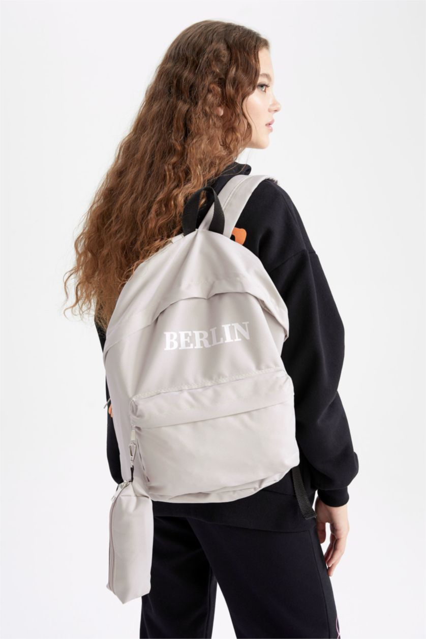 WOMAN Stone Unisex Waterproof Printed Backpack and Pen Holder