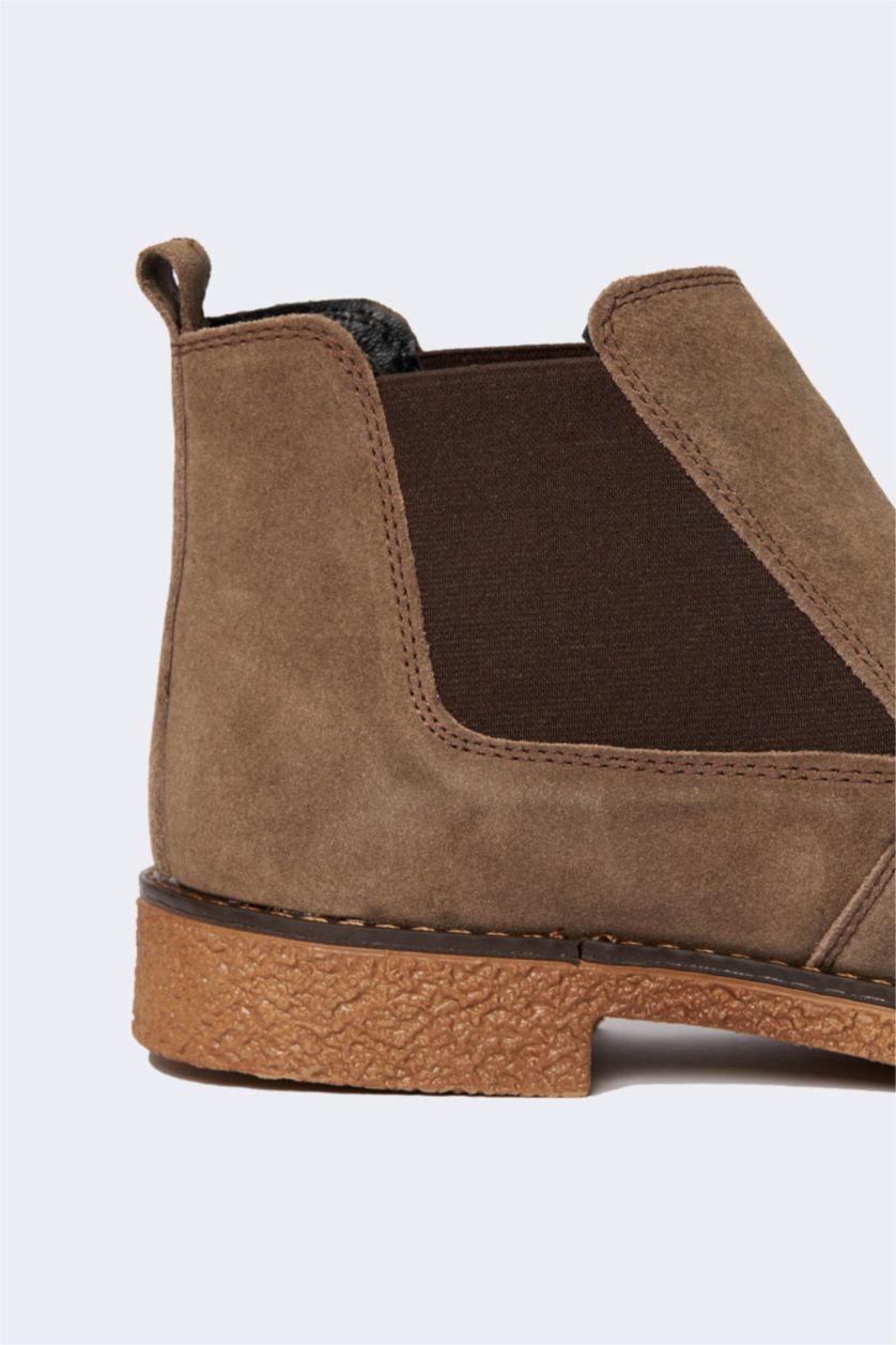 Erkek Kahve Erkek Chelsea Süet Hakiki Deri Bot