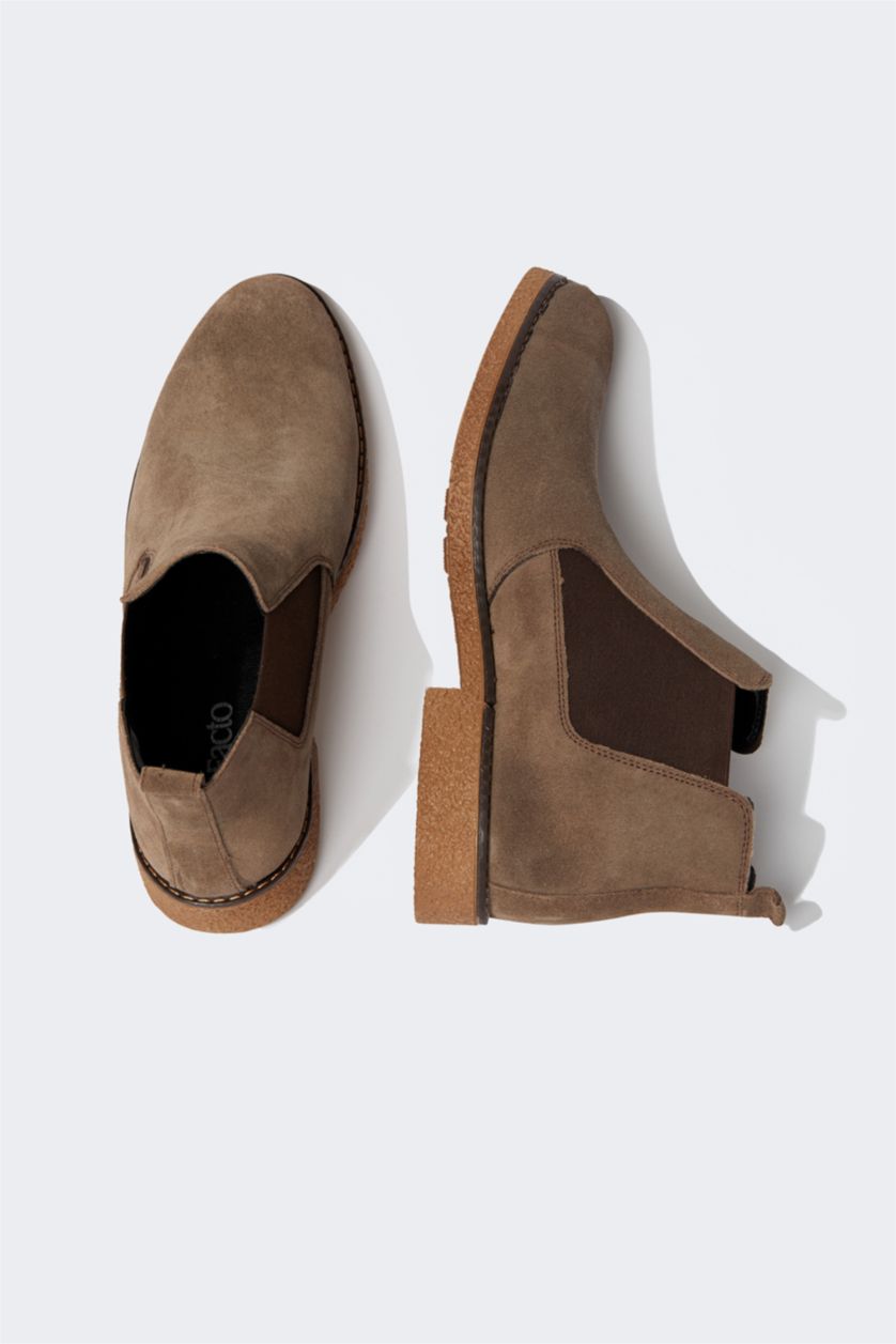 Erkek Kahve Erkek Chelsea Süet Hakiki Deri Bot