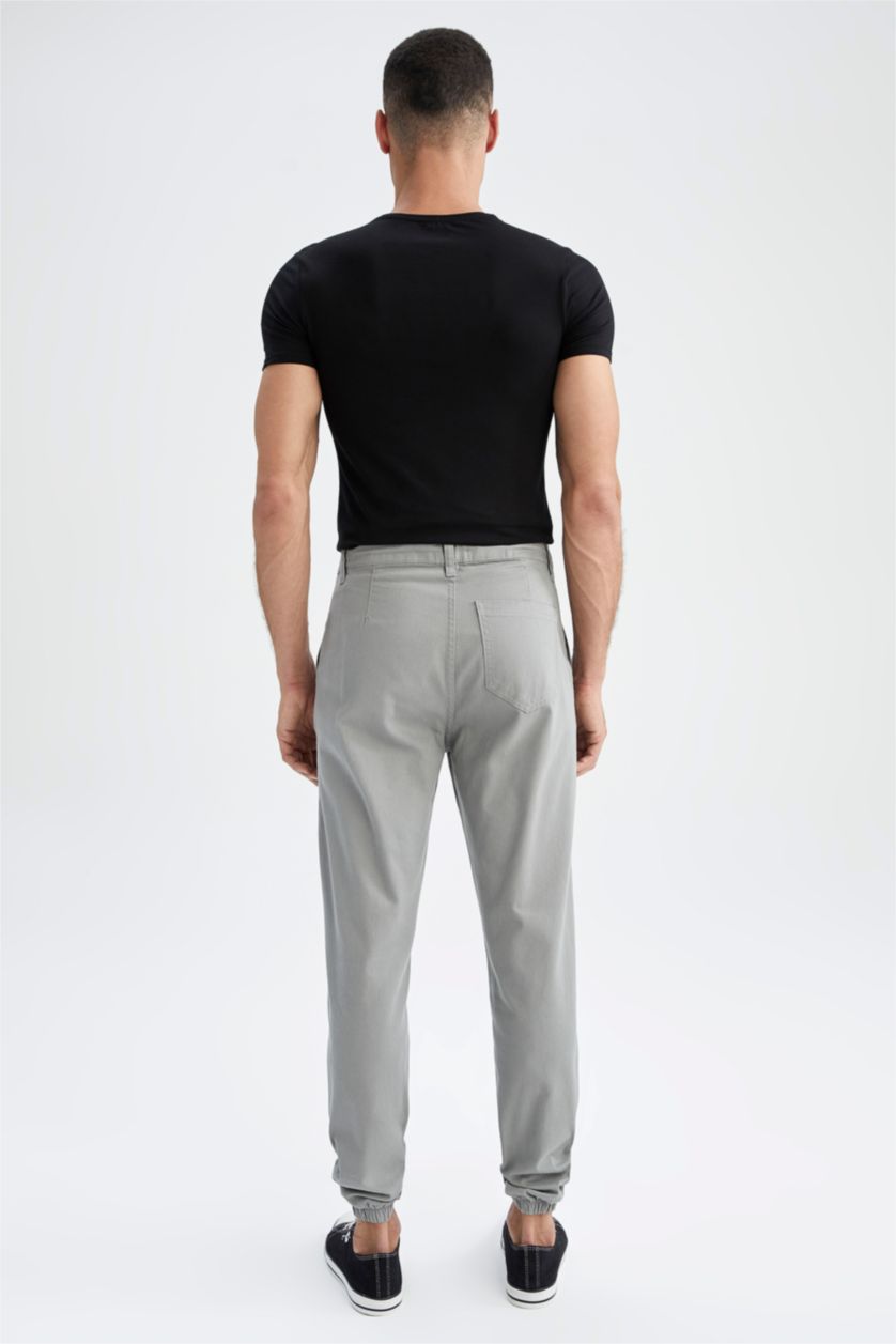 رجالي رمادي بنطلون جبردين برباط