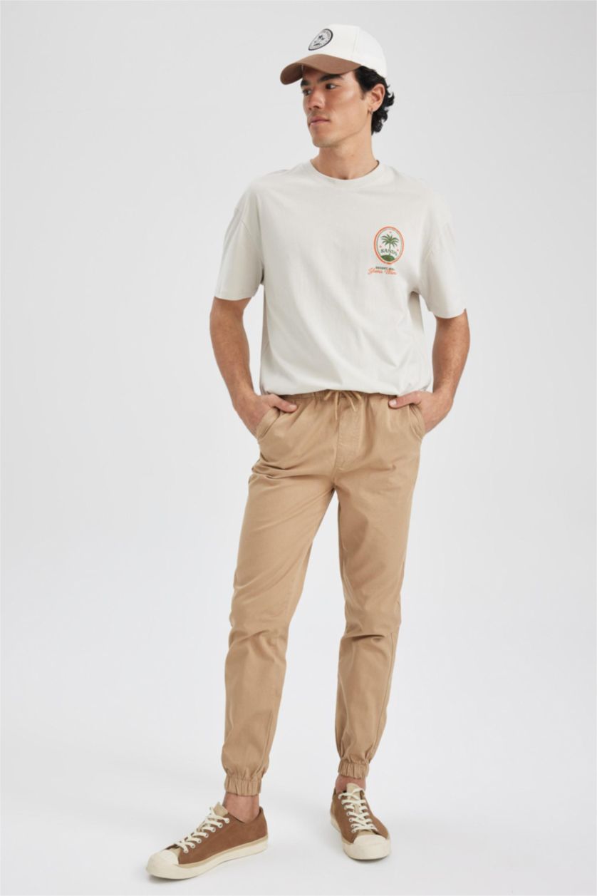 MAN Camel Jogger Slim Fit Pocket Trousers
