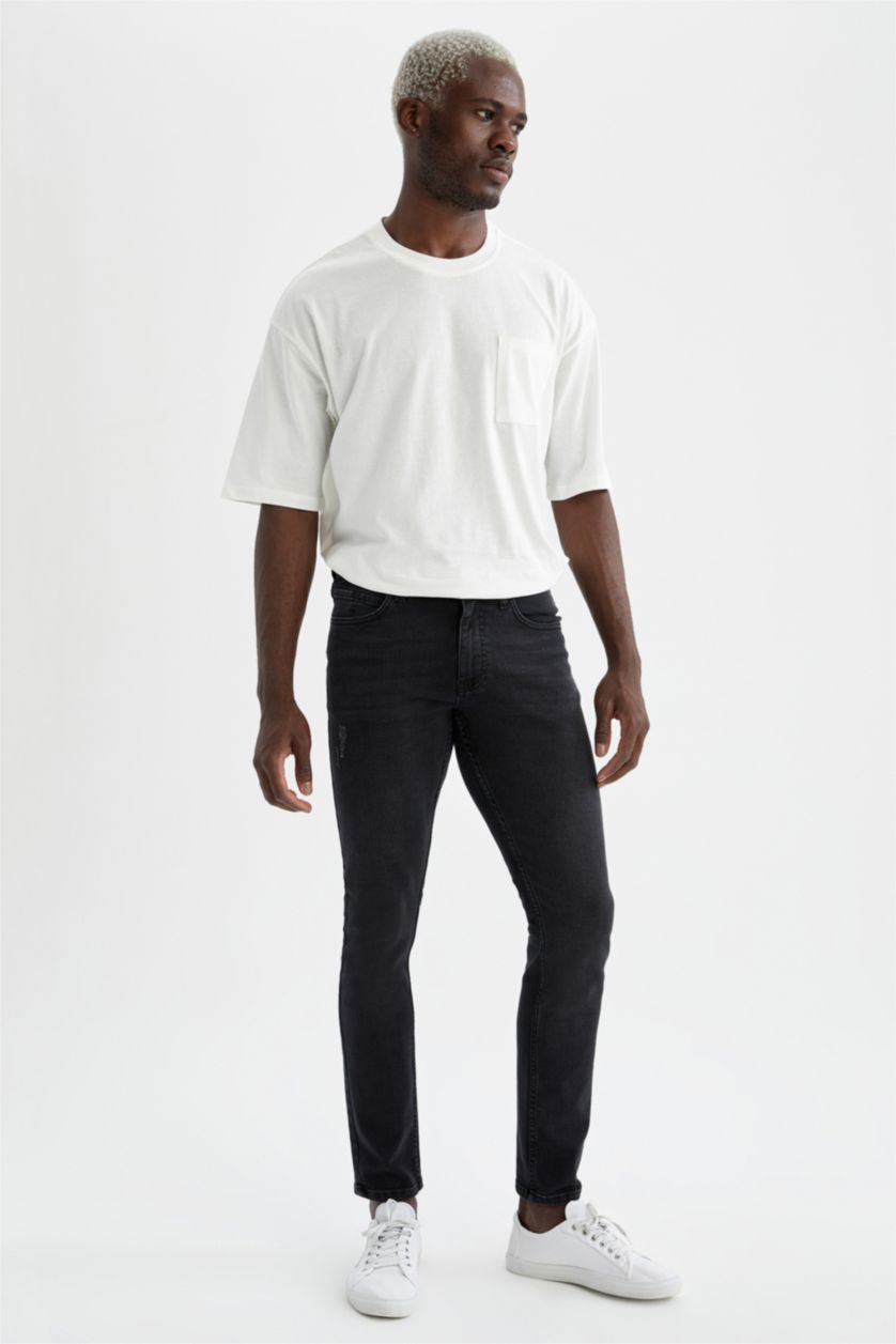رجال أسود Carlo Skinny Fit Trousers