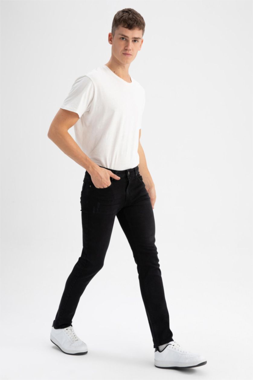 Men Black Carlo Skinny Fit Trousers