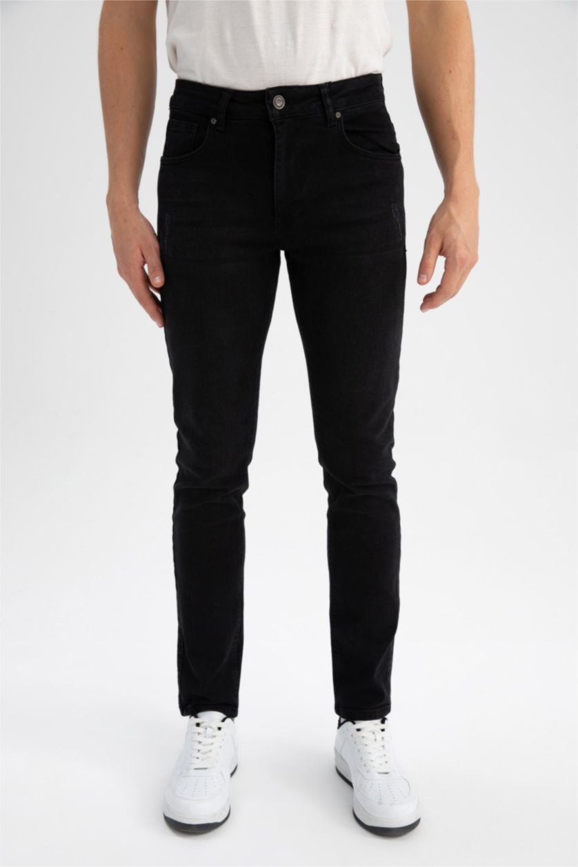 Men Black Carlo Skinny Fit Trousers