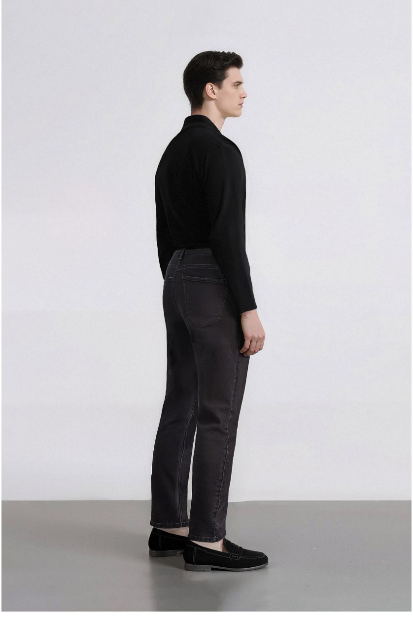 Ерлер қара Carlo Skinny Fit қалыпты белі тар джинсы шалбар