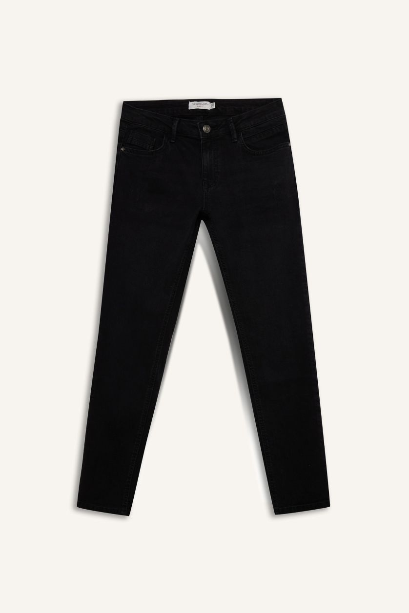 Ерлер қара Carlo Skinny Fit қалыпты белі тар джинсы шалбар