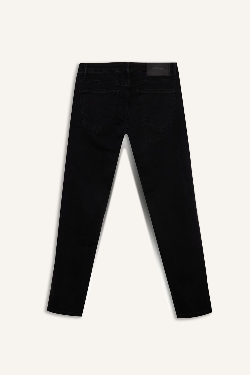 Ерлер қара Carlo Skinny Fit қалыпты белі тар джинсы шалбар