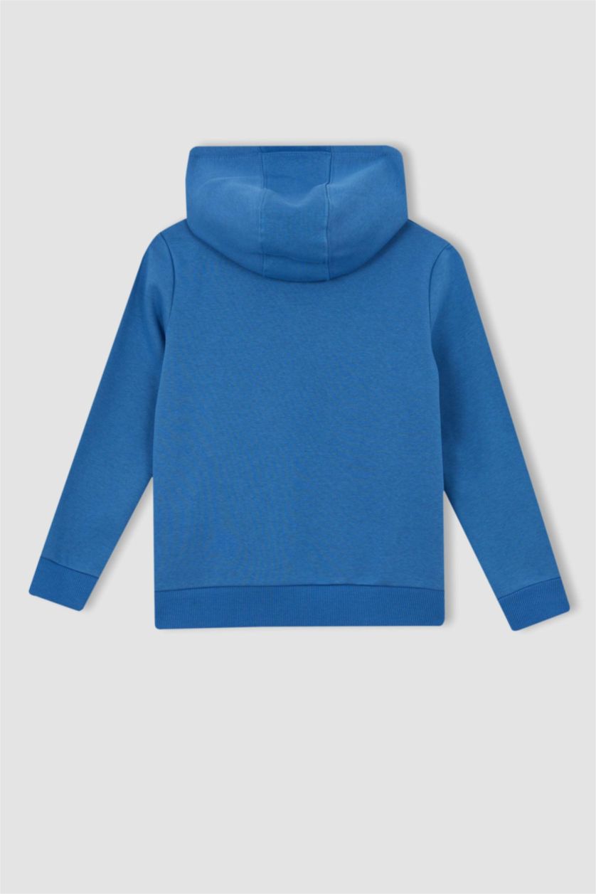 Erkek Çocuk - Genç Erkek Mavi Erkek Çocuk Kapüşonlu Sweatshirt