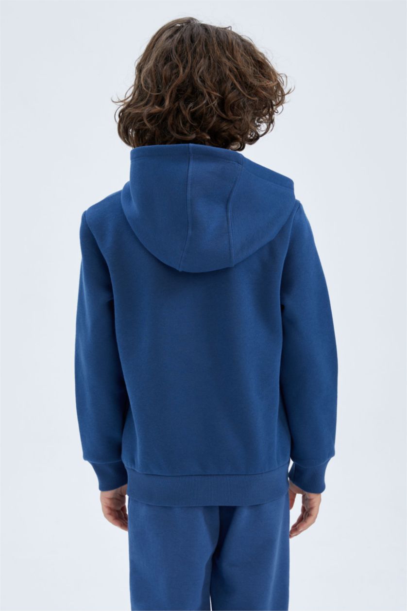 GARÇONS Indigo Sweat- Shirt Tissu Sweat Épais Coupe Régulière À capuche