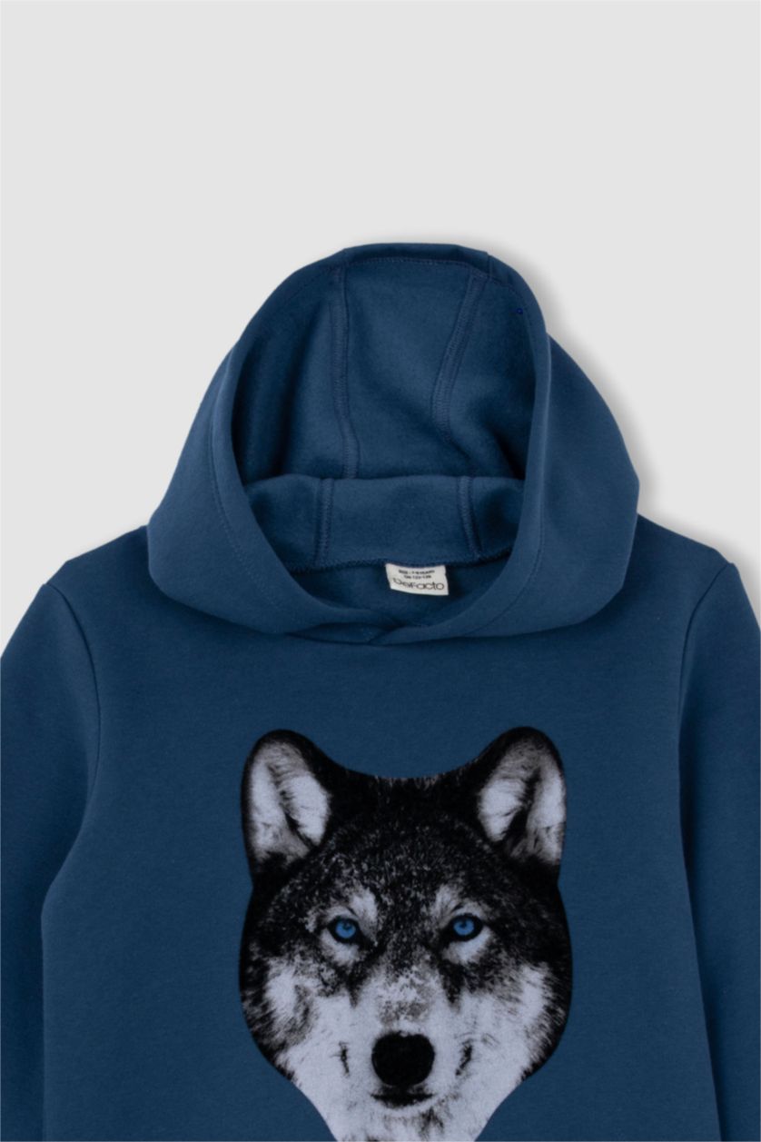 GARÇONS Indigo Sweat- Shirt Tissu Sweat Épais Coupe Régulière À capuche