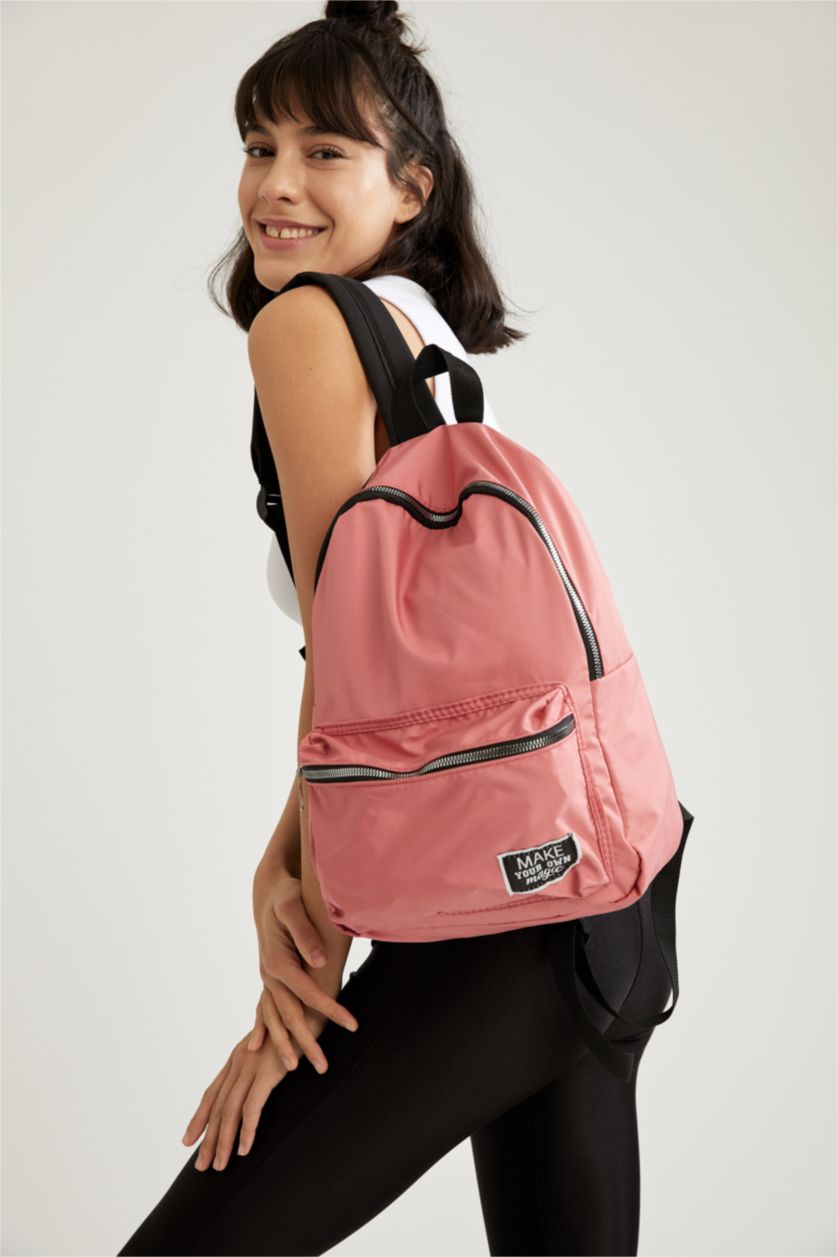 WOMAN Light Pink Women's Letter Printed Backpack