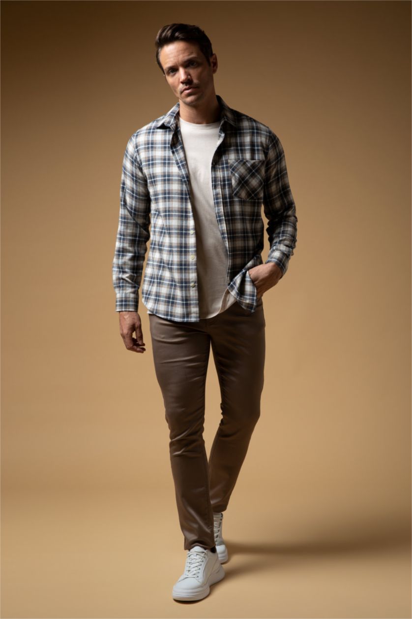 MAN Light Brown Slim Fit All-Direction Comfort Trousers