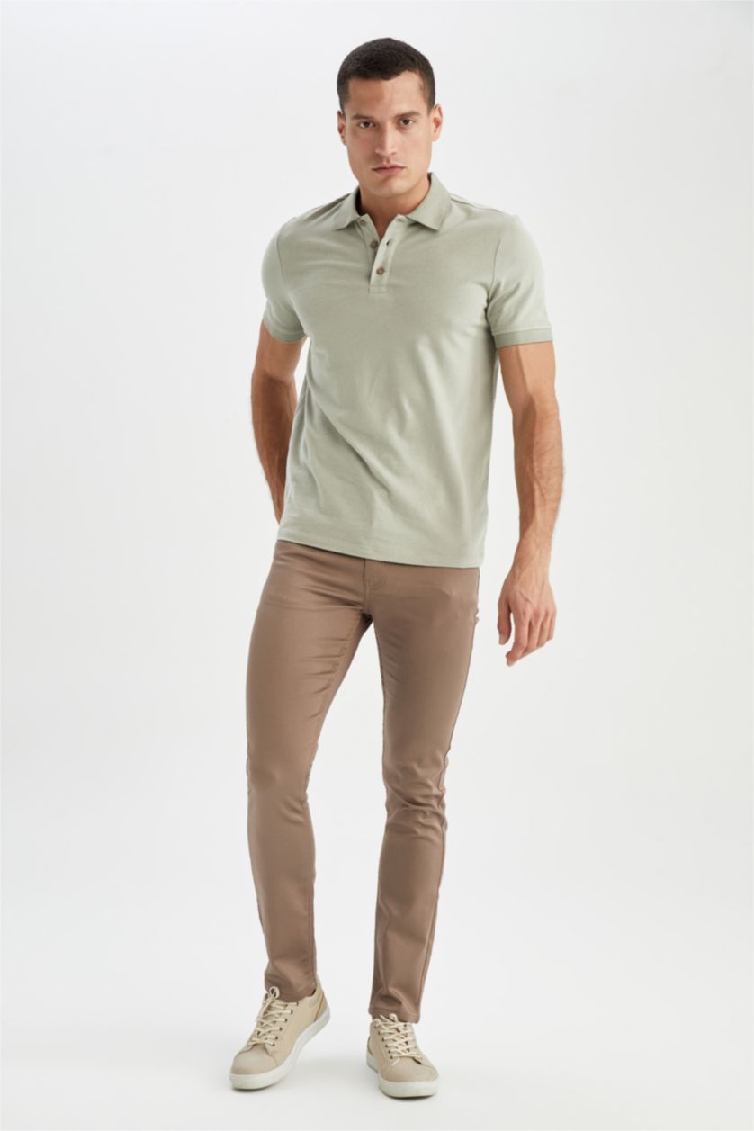 MAN Light Brown Slim Fit All-Direction Comfort Trousers