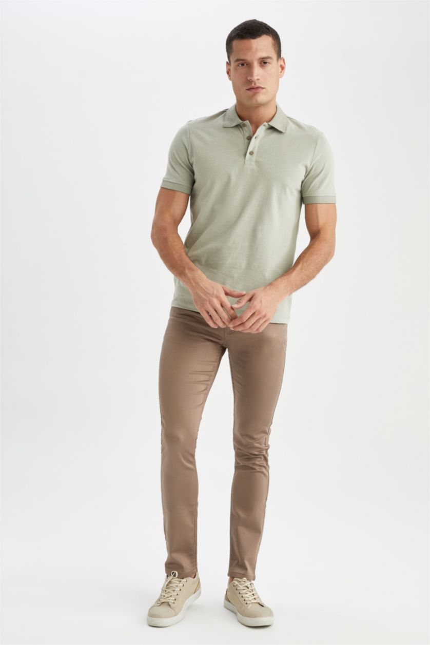 MAN Light Brown Slim Fit All-Direction Comfort Trousers
