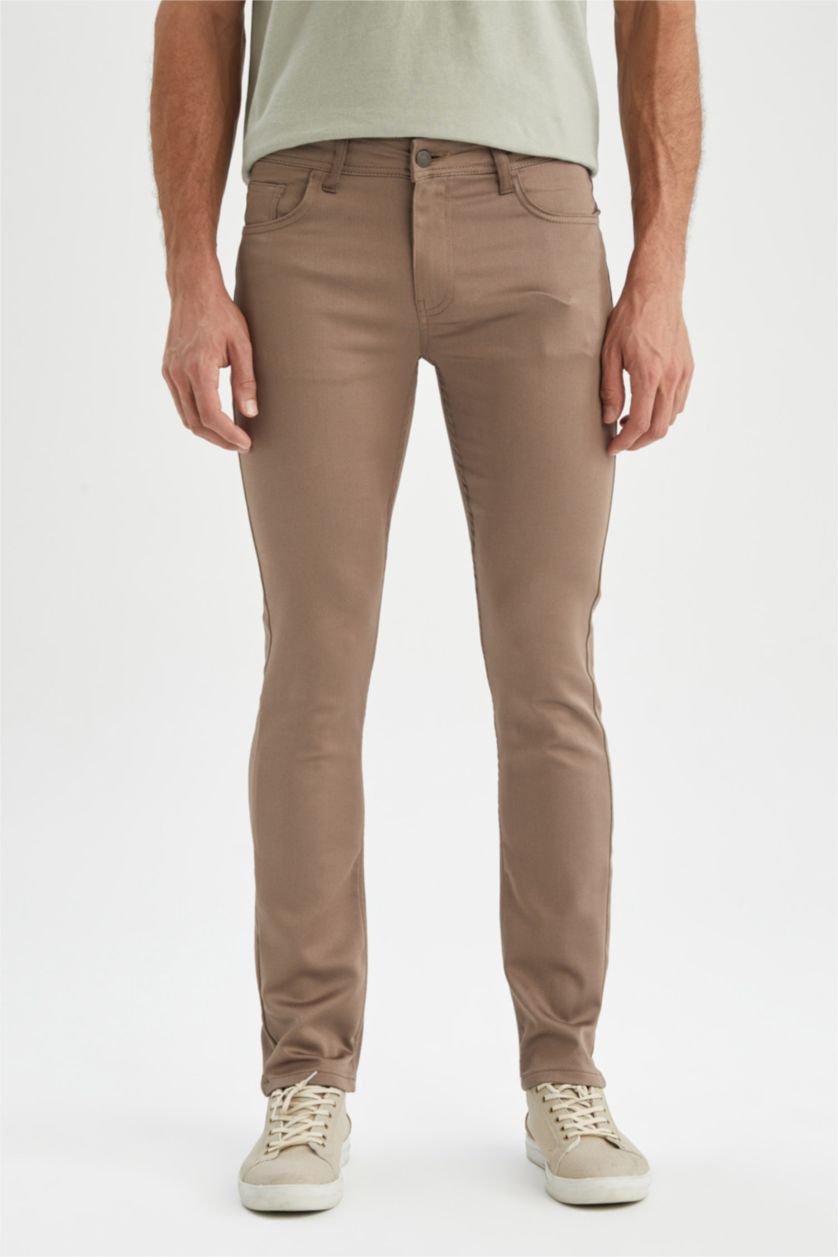MAN Light Brown Slim Fit All-Direction Comfort Trousers