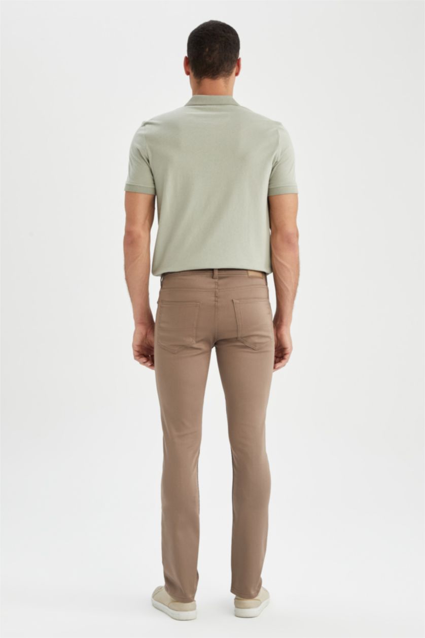 MAN Light Brown Slim Fit All-Direction Comfort Trousers