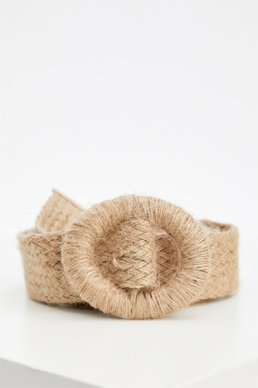 WOMAN Beige Women Straw Belt