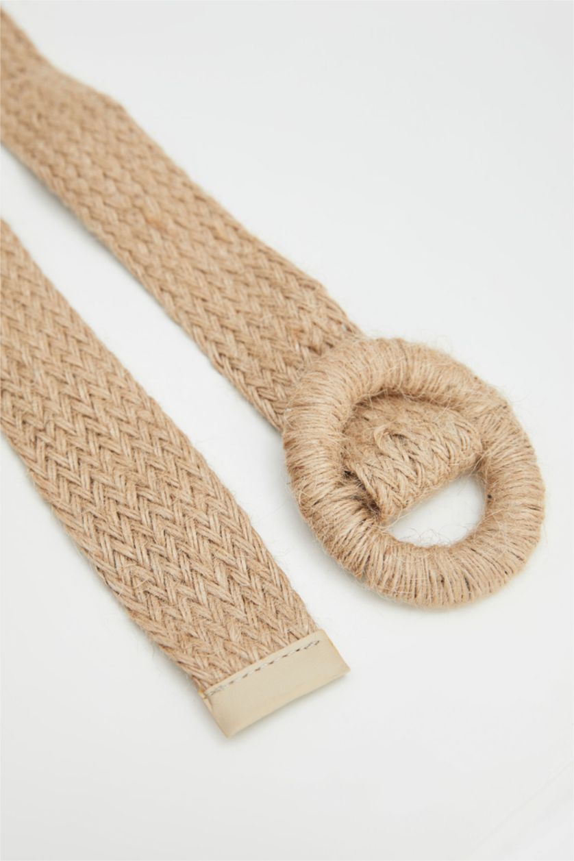 WOMAN Beige Women Straw Belt