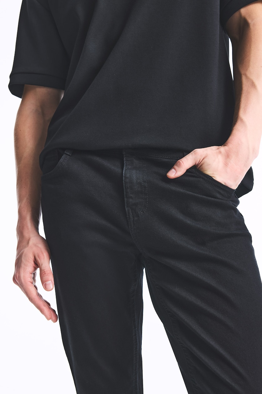 Erkek Siyah Pedro Slim Fit Normal Bel Dar Paça Jean Pantolon