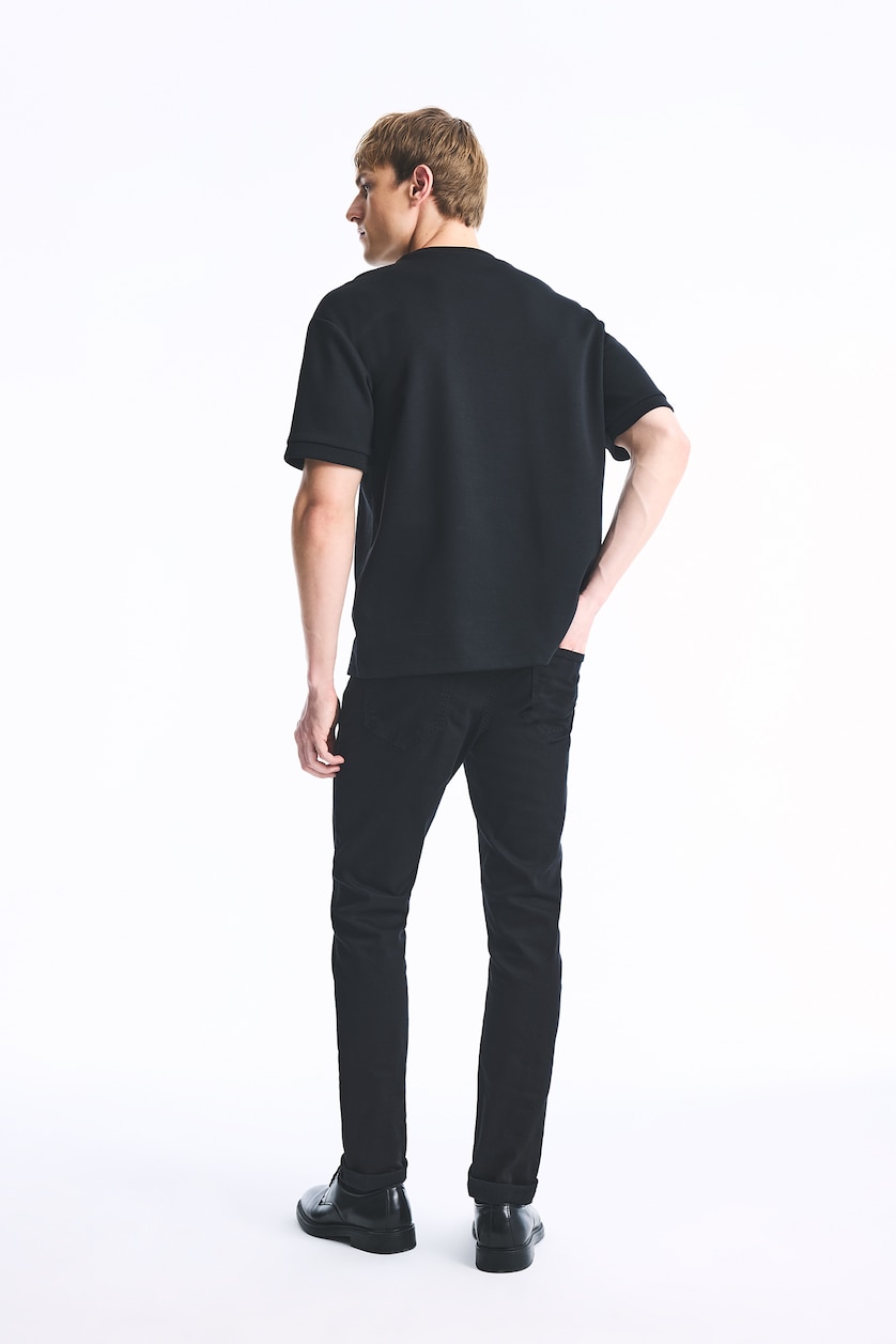 Erkek Siyah Pedro Slim Fit Normal Bel Dar Paça Jean Pantolon