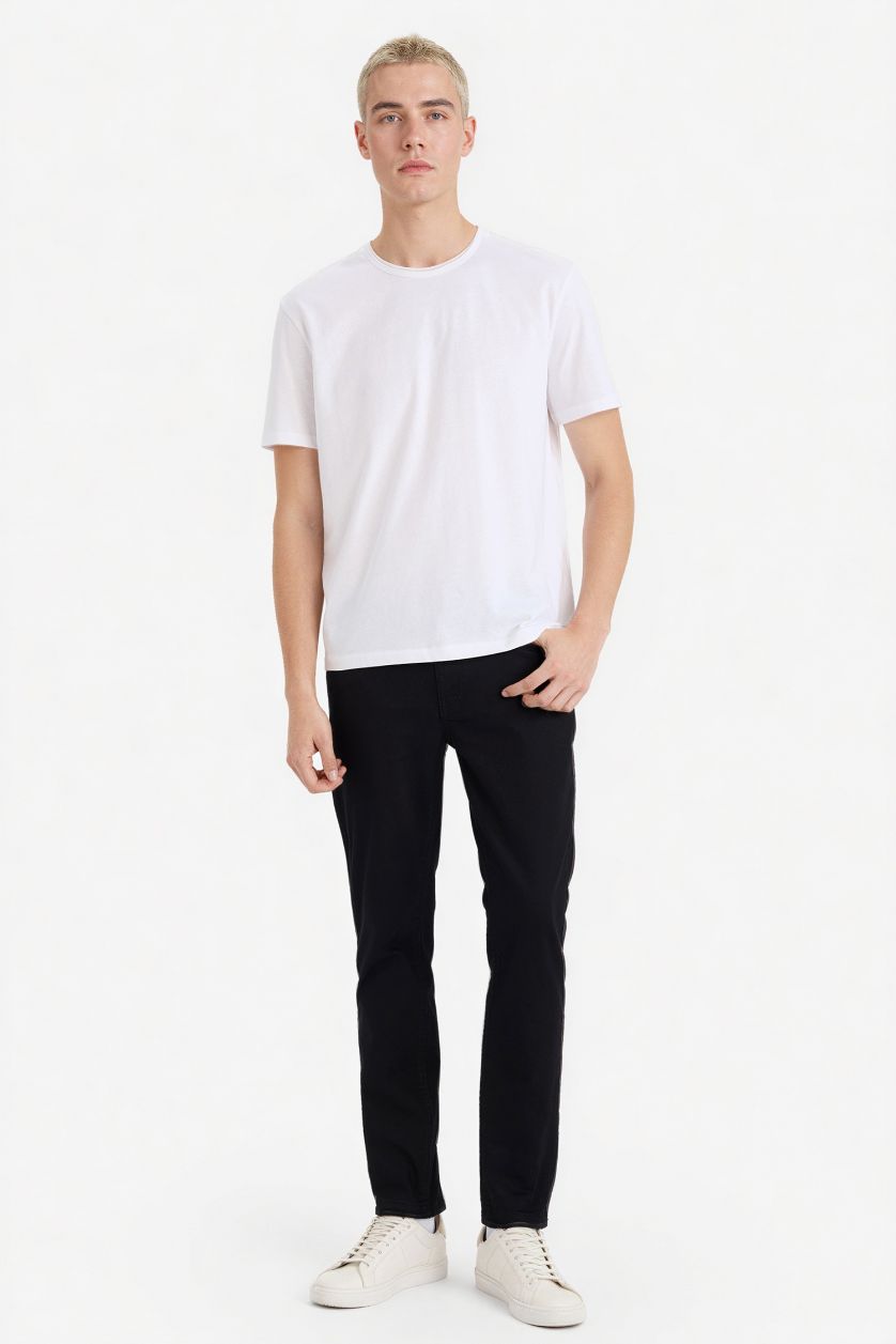 رجالي أسود بنطلون جينز بدرو سليم فيت