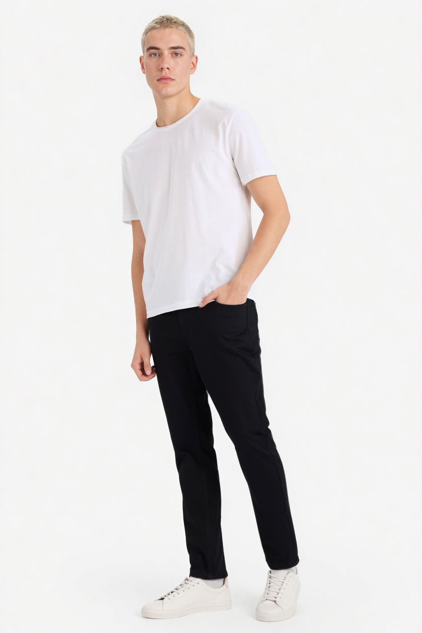 رجالي أسود بنطلون جينز بدرو سليم فيت