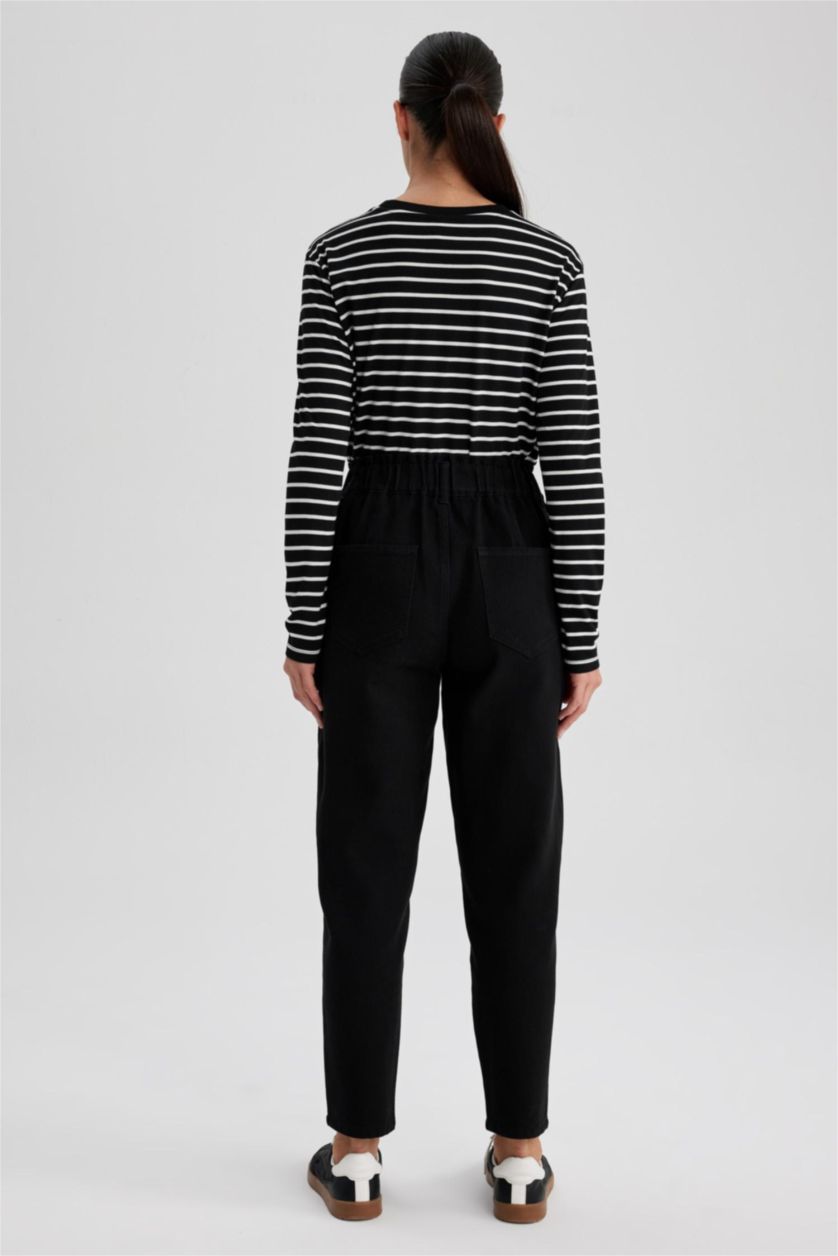 FEMME Noir Pantalon Coton Baggy La Gabardine