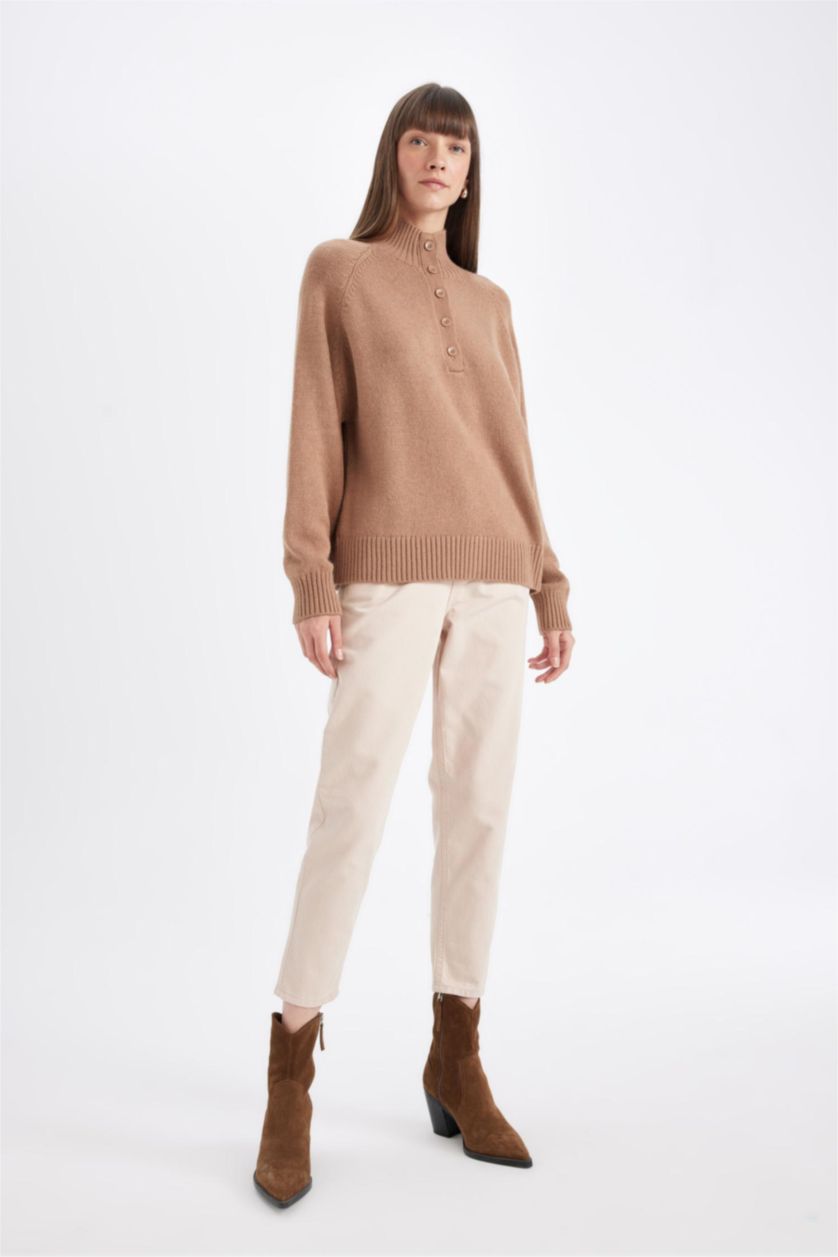 Women Sand Paperbag Waist Paperbag Fit Trousers