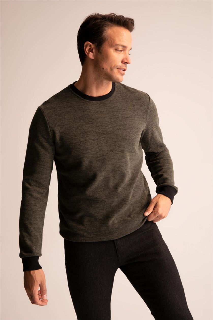 MAN Khaki Regular Fit Sweatshirt