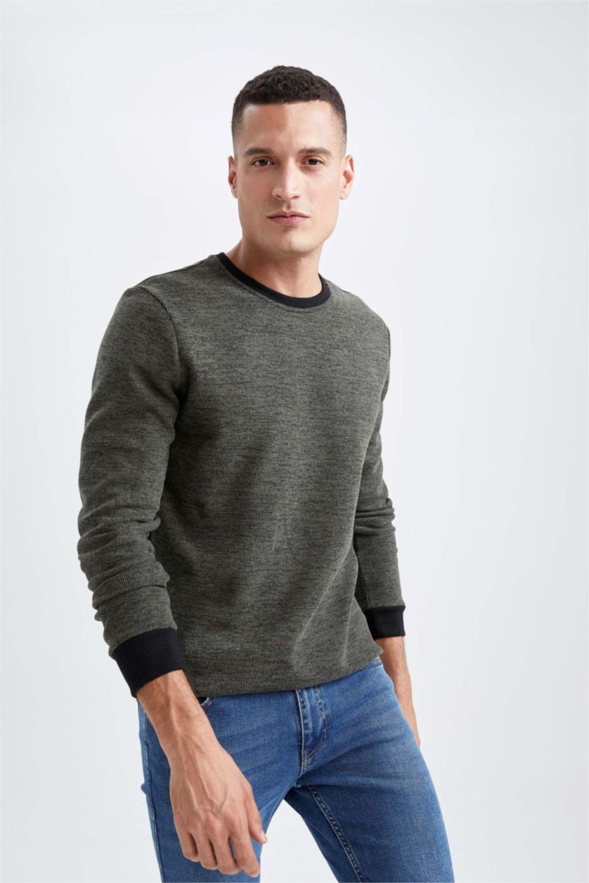 MAN Khaki Regular Fit Sweatshirt