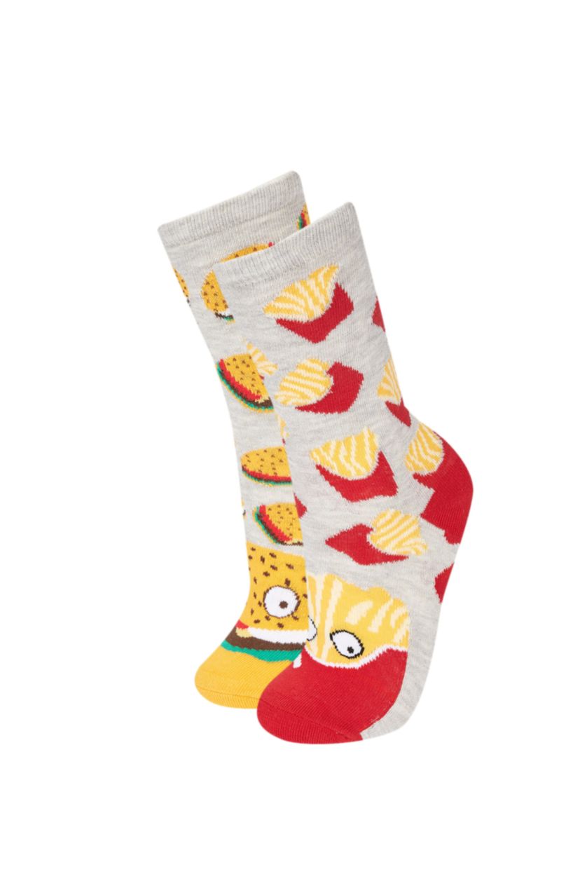 Kadın Karma 2'li Pamuklu Eğlenceli Çoraplar