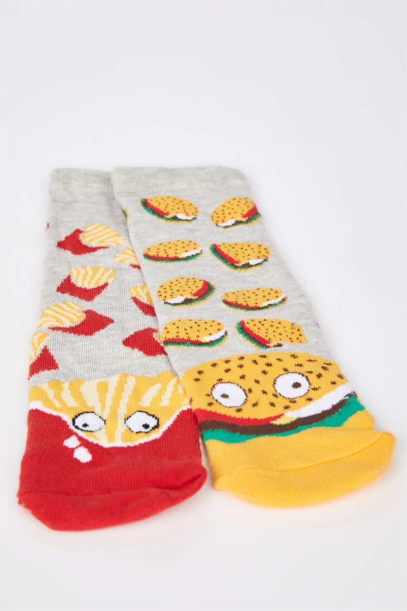 Kadın Karma 2'li Pamuklu Eğlenceli Çoraplar