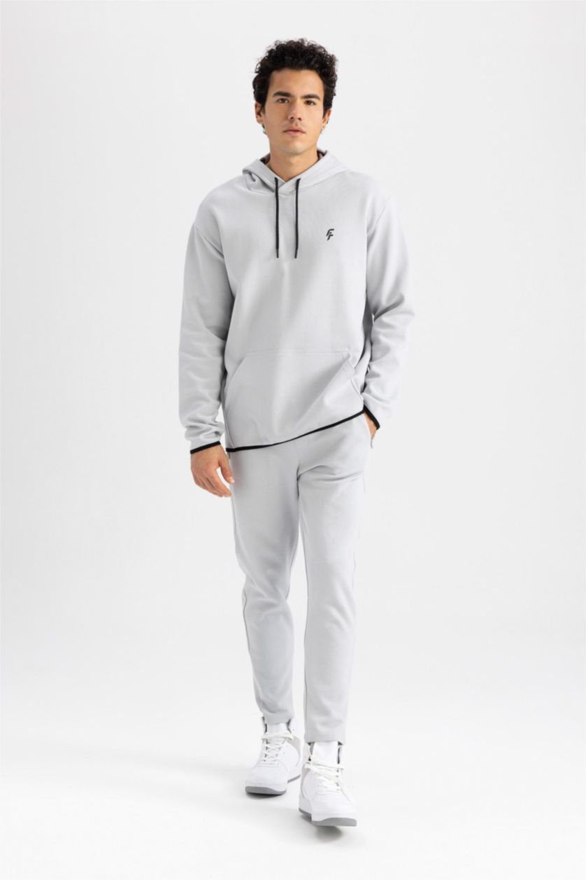 رجالي رمادي فاتح بنطلون سويت بانتس رياضي سليم فيت من DeFactoFit