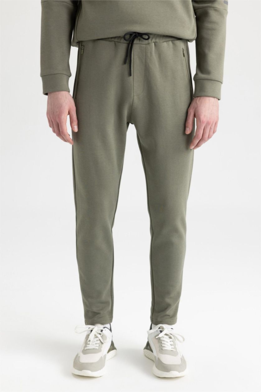 رجال كاكي فاتح سروال رياضي سليم فيت ستاندارت