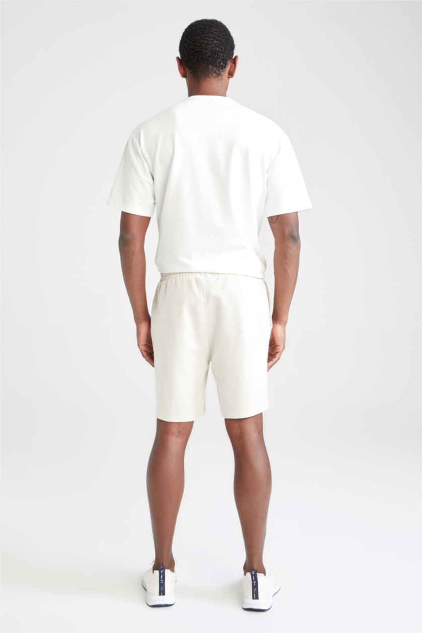 رجال اللون الحجري شورت سليم فيت