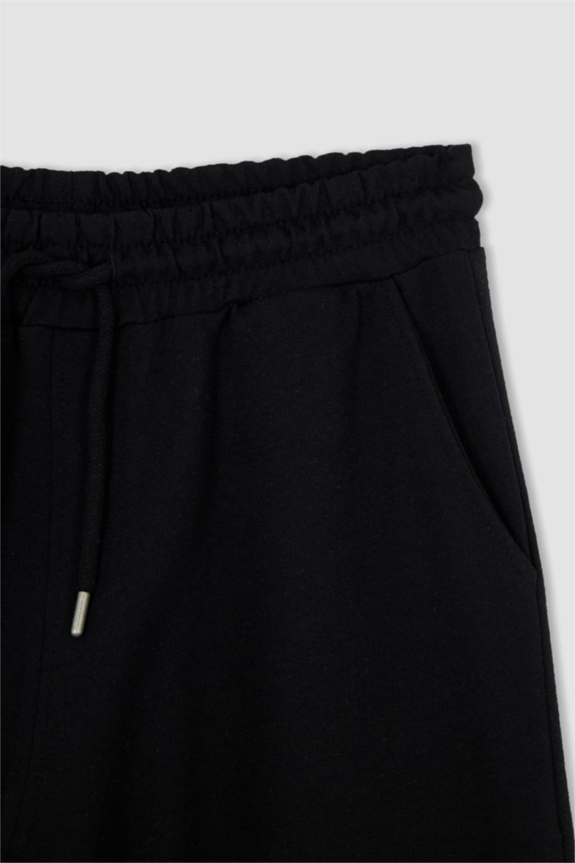 Erkek Siyah Regular Fıt Uzun Şort