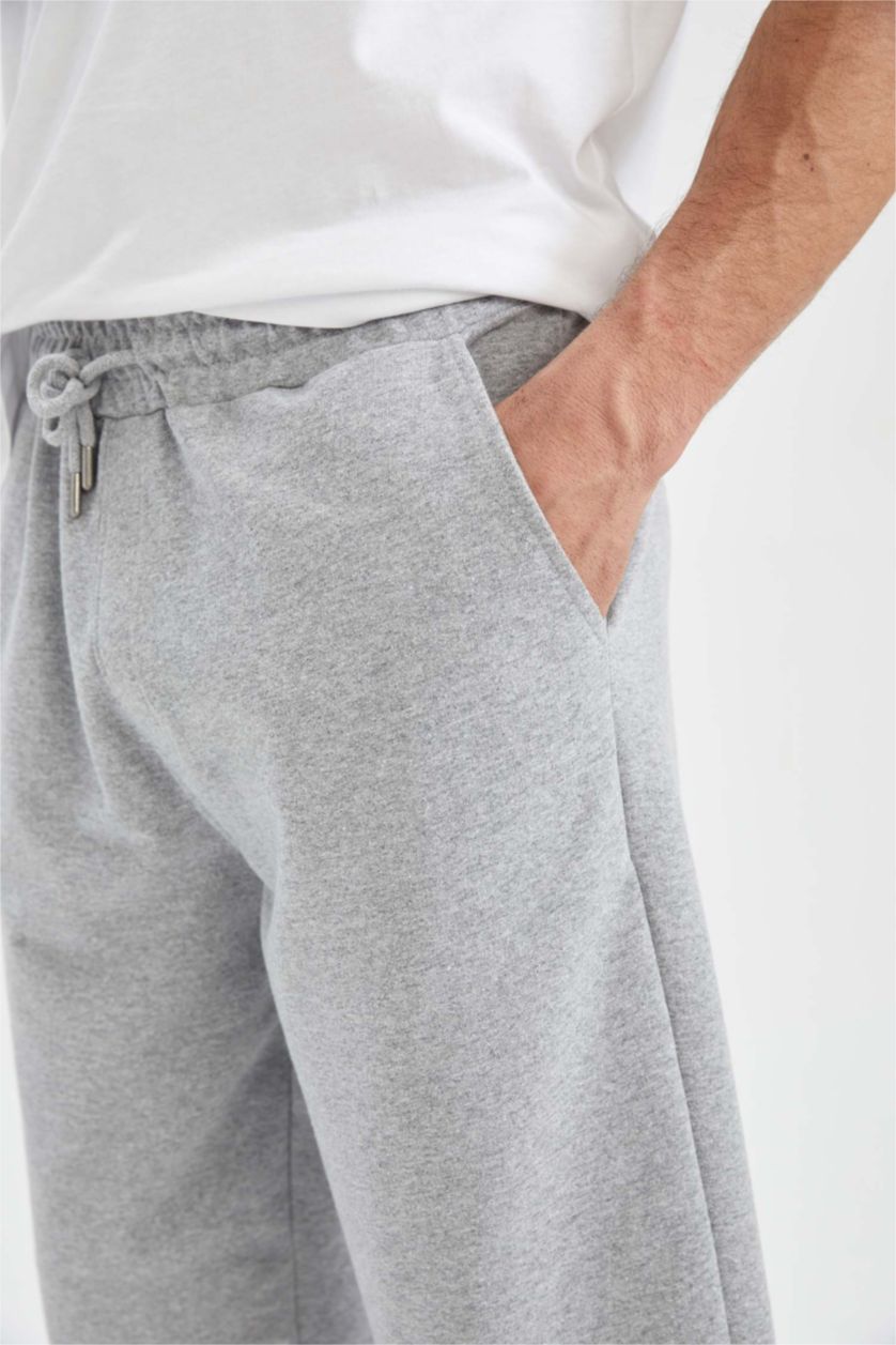 Мужчины Серый меланж Длинные шорты стандартного кроя